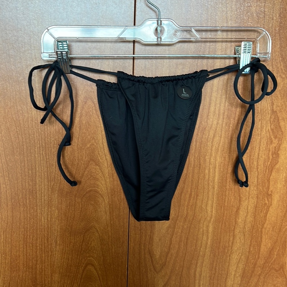 Cotton On String Bikini Tie Black Bottoms